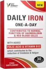 Daily Iron Supplements - 30 Capsules - with Added Folic Acid & Vitamin B12 - Supports Haemoglobin & Red Blood Cell Function - Reduces Tiredness & Fatigue - Energy Supplements - Image 2