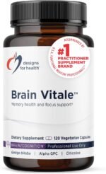 Designs for Health Brain Vitale with Cognizin Citicoline - 'Nootropic' Supplement to Help Support Cognition, Mood + Memory with GPC Choline, Ginkgo + Acetyl L Carnitine HCL (120 Capsules) - Image 2