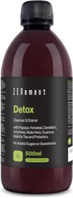 Detox with Papaya, Horsetail, Dandelion, Artichoke, Mate, Guarana, Matcha Tea and Prebiotics – Digestive Comfort – No Added Sugars or Sweeteners – 500 ml - Zenement - Image 2