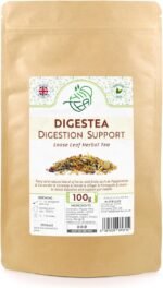 Digestea Tea Natural Digestion Support Loose Tea Mix of Herbs and Fruits – Peppermint & Coriander & Caraway & Fennel & Ginger & Pineapple & more – Gut Health – Metabolism (100g) - Image 2