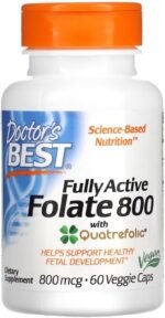 Doctor's Best - Fully Active Folate 800 with Quatrefolic | 800 mcg Support for Heart Health and Energy - 60 Veggie Capsules - Image 2