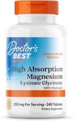 Doctor's Best, High Absorption Magnesium, 100% chelated with TRAACS, with Glycine and Lysine, 240 Vegan Tablets, SOYA Free, Gluten Free, Non-GMO - Image 2