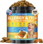 Dog Anti-itch Chews for Dogs Itching Skin, Crunchy Krill Center Dog Allergy Support Chews 500pack, for Itchy Skin Ear & Paw Licking, Colostrum, Quercetin & Probiotics for Digestive, Skin & Coat - Image 2