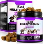 Dog Vitamin Supplements, 15-in-1 Dog Multivitamin, Vitamins for Dogs Hip and Joint, Skin Health, Gut Health, Immune System and Improve Mobility with Vitamin C, Probiotics for Dogs (150 Chews) - Image 2