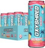 EHP Labs OxyShred Energy Drink - Sugar Free Energy Drinks with Amino Acids, Green Tea Extract, Vitamin C & L Carnitine - Carb Free, Calorie Free, Natural Caffeine, Bahama Breeze (12-Pack) - Image 2