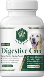 EQ K9 Probiotics for Dogs - Supports Digestion & Gut Health, Relieves Diarrhea, Gas & Itchy Skin, Boosts Immune System - With Pumpkin, Chicory Root, Omega-3 & Fenugreek - 120 Tablets - Image 2