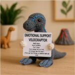 Emotional Support Crochet T. Rex Dolls, Handmade Dinosaur Crochet Plush for Anxiety Relief & Comfort, Handmade Mini Stuffed Animals, Inspirational Cure Knitted Dolls Plush for Stress Relief (Color- A) - Image 2