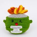 Emotional Support Dumpster Fire Crochet, Handmade Crochet Dumpster fire, for Stress Relief & Anxiety Comfort, Funny Desk Decor, Dumpster Fire Desk Accessaries (Green Plus) - Image 2