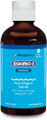 Eskimo-3 Fish Oil Liquid by Metagenics - Source of Omega-3 and Essential Fatty Acids EPA & DHA - Lime, 210ml - Image 2