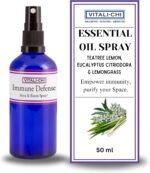 Essential Oil Spray Made from Teatree Lemon, Eucalyptus Citriodora & Lemongrass | Natural Energizer, Immunity Booster | Air Freshener Aura & Room Spray with Refreshing Citrusy Aroma- 50 ml - Image 2