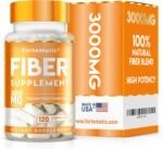 FLAWLESS FOR MEN Fibre Supplement 120 Capsules Psyllium Husk with Aloe Vera,Chia Seed & Flaxseed Powder Fiber, Gut Health, Cleanliness Constipation, IBS & Bloating Relief Soluble Fibre Pure Vegan. - Image 2