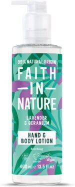Faith In Nature Natural Lavender and Geranium Hand and Body Lotion, Relaxing, Vegan and Cruelty Free, No SLS or Parabens, 400 ml - Image 2