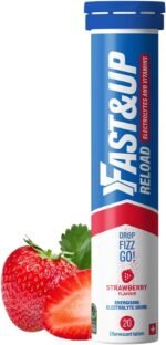 Fast&Up Reload Electrolyte Tablets, Strawberry Flavour, 20 Effervescent Tablets, Rapid Hydration & Energy, with Vitamin C & B12, Vegan - Image 2