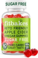 Fit bakes Sugar Free Keto Apple Cider Vinegar Gummies with Mother 1000mg, 0 Carbs, 3 Calories Per Gummy, 60 ACV Keto Gummies, Apple Cider Vinegar with Mother, Vitamin B12 & Folic Acid, Fitbakes - Image 2