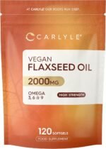 Flaxseed Oil Capsules 2000mg | 120 Vegan Softgels | High Strength Supplement with Omega 3 6 & 9 | Cold Pressed | by Carlyle - Image 2