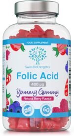 Folic Acid Gummies - 400μg, 60 Natural Berry Flavoured & Vegan Gummies - High Strength Vitamin B9 Folic Acid Pregnancy Support Prenatal Vitamin - No Artificial Sweeteners or Flavours – UK Made - Image 2