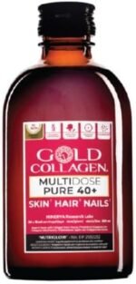 GOLD COLLAGEN Multidose 40+ - Collagen Supplements for Women & Men with Vitamin C & D, Hyaluronic Acid, Marine Collagen for Hair, Skin, Nails & Bones Health - Antioxidant, Immune System Booster, 300ml - Image 2
