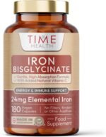 Gentle Iron – High Strength 24mg Iron Plus Natural Vitamin C – 180 Capsules - for Men and Women – Active & Bioavailable Form – UK Made Supplement – GMP Standards – Zero Additives – Vegan - Image 2