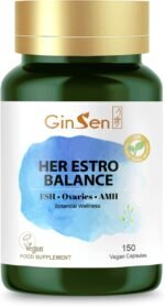 GinSen Her Estro Balance, AMH & Ovarian Health, Premium Nutrition for Female Hormonal Balance, 150 Capsules, Vegan Approved, Made in UK - Image 2