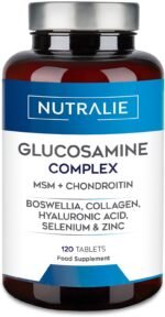 Glucosamine and Chondroitin MSM, Collagen, Hyaluronic Acid, Boswellia, Selenium and Zinc - 120 Tablets Glucosamine Complex Nutralie - Image 2