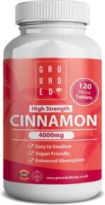 Grounded High Strength 4000mg Ceylon Cinnamon | 120 Micro Tablets, 4 Month Supply | True Cinnamon (Cinnamomum Verum) | Natural Antioxidant Support | Vegan-Friendly & Made in The UK - Image 2