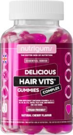 Hair Vitamin Biotin Complex Gummy | 12 Essential Vitamins containing Biotin, Vitamin C, Folic Acid and Zinc | Cherry Flavour | 60 Vegan Gummies | Maintain Healthy Hair Growth by NUTRIGUMS® - Image 2