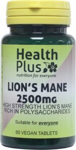 Health Plus Lion's Mane 2500mg : Memory & Focus Mushroom Supplement : 60 Tablets, in a Planet-Friendly 99% Recycled Pot - Image 2