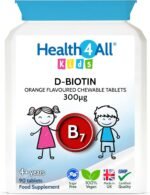 Health4All Kids D-Biotin 90 Chewable Tablets 3 Months Supply, Hair Growth and Strong Nails Supplement for Children 4+, Natural Vegan Orange Flavour, Sugar Free | Made in UK (not Gummies) - Image 2