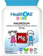 Health4All Kids Magnesium 180 Chewable Tablets for Anxiety, Sleep, Ticks. Tasty Orange Chewable Magnesium Supplement for Children 4+, Vegan, Sugar-Free | Made in UK | Alternative to Glycinate Gummies - Image 2