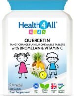 Health4All Kids Quercetin with Bromelain and Vitamin C, 60 Chewable Tablets, Vegan Natural Antihistamine Supplement, Inflammation Support, Sugar-Free Orange Flavour | Made in UK - Image 2