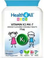 Health4All Kids Vitamin K2 MK-7 55mcg, 90 Chewable Tablets 3 Months Supply, Bone Support and Growth Supplement for Children, Natural Vegan Orange Flavour, Sugar-Free Chewable Tablets | Made in UK - Image 2