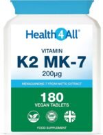 Health4All Natural Vitamin K2 MK7 200mcg from Natto, 180 Tablets 6 Months Supply, All-Trans MK-7 from Natto Beans Fermentation, High Strength VIT K2 Vitamin Supplement, Vegan Menaquinone | Made in UK - Image 2