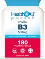 Health4All Vitamin B3 Niacin as Nicotinamide (Niacinamide) 500mg 180 Capsules, Purest, No Additives, Vegan, Gluten Free No-Flush Niacin Vitamin B3 Capsules | Made in UK - Image 2