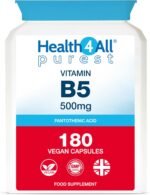 Health4All Vitamin B5 Pantothenic Acid 500mg 180 Capsules 6 Months Supply, Purest No Additives Vitamin B5 Capsules (not Tablets), Vegan, Gluten-Free High Strength 8,333% NRV Supplement | Made in UK - Image 2
