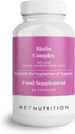 Hey Nutrition Biotin Complex Supplement - Biotin, Selenium, and Zinc - Supports Hair, Nails & Skin - Promotes Immune Health - No Artificial Flavours, Non-GMO & Dairy-Free - 60 Vegan Capsules - Image 2