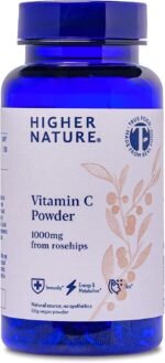Higher Nature Vitamin C Powder - 1000mg Vitamin C from Rosehips - True Food® Formula - Natural Vit C - Immune System Support - Energy, Beauty, Joint, Bone & Collagen Support - 100% Plant Powered - 66g - Image 2