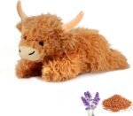 Highland Cow Stuffed Animals with Removable Microwave Heating Pad for Period Cramps Pain, Stress Relief, Lavender Scented Weighted Stuffed Animals Plush for Soothing & Relax, Highland Cow Gifts - Image 2
