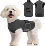 IECOii Anxiety Coat for Dog,Soft Dog Anxiety Jacket Vest with Reflective Stripe,Adjustble Wrap Anxiety Jacket Shirt Keep Doggy Calming Comfort for Thunderstorm Firework Travel Vet Visit,Grey,XS - Image 2