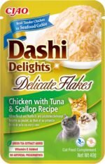 INABA Dashi Delights Delicate Flakes: Chicken with Tuna & Scallop Recipe (1 x 40g) / Grain-Free, Rich in Protein, Natural Ingredients, Delicious and Healthy, Wet Cat Food - Image 2