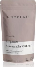 INNOPURE Organic Ashwagandha KSM 66® Pure Fill (No Fillers or Binders) High Strength 500mg of Pure Ashwagandha 5% Withanolides, Organic Ginger & Black Pepper (60 Servings) UK Made - Image 2