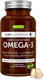 Igennus Advanced Omega-3 Fish Oil & D3 1000iu, 1-a-Day 60 Servings, IFOS Certified, EPA DHA Fatty Acids, rTG Triglyceride Form, Fast-Acting, Ultra Pure, Natural Lemon Flavour - Image 2