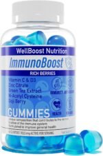 Immunity Boost - Goji Berry, VIT C, D3, Zinc, N-Acetyl Cysteine, Green Tea Extract, Chewable Gummies - 60 Gummies - 1025mg Active per Serving - Berries Flavour, Suitable for Vegans - Image 2