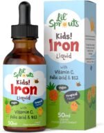 Iron Drops for Kids | 50mL | with Vitamin C, B12, and Folic Acid | Tropical Flavoured Liquid Food Supplement | 10mg of Iron Per Serving | Vegan | by Lil' Sprouts - Image 2