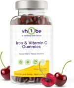 Iron Gummies with Vitamin C – 150 High Strength Iron Supplement for Teens & Adults – Vegan Immunity & Energy Supplement | Natural Cherry Flavour Vitamin Gummies by vh1be - Image 2