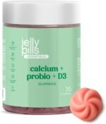 Jelly Pills Calcium 240 mg with Probiotics & Vitamins D3 + K2 – 70 Vegan Gummies – No Added Sugar – Strawberry Flavour – for Bone, Teeth & Digestive Health - Image 2
