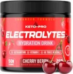 Keto-Pro Keto Electrolytes 250g - 50 Servings | Electrolyte Powder & Salts with Astaxanthin | Supporting Fasting, Health & Fitness Goals | Cherry Berry Flavour - Image 2