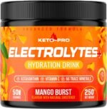 Keto-Pro Keto Electrolytes 250g - 50 Servings | Electrolyte Powder & Salts with Astaxanthin | Supporting Fasting, Health & Fitness Goals | Mango Flavour - Image 2