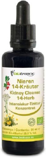 Kidney Cleanse Detox 14-Herbs Bitter Concentrate Tincture 50ml by Biotraxx 100% Natural - Image 2
