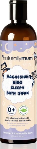 Kids Magnesium Sleepy Bath Soak - Bubble Bath - All-Natural Calming Bath Soak - Suitable for Newborns with Dry & Sensitive Skin - Lavender & Chamomile Essential Oils – Made in UK - 250ml - Image 2