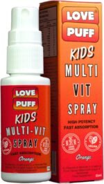 Kids Vitamin D Spray for Energy and Immune Support | Fast-Absorbing 13 Essential Minerals, B, C, E, A and Vitamin D3 and K2 | Kids Multivitamin VIT D Spray | Orange | 21ml | LOVE PUFF - Image 2